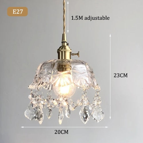 Raysis - Lampe à suspension en cristal de verre transparent