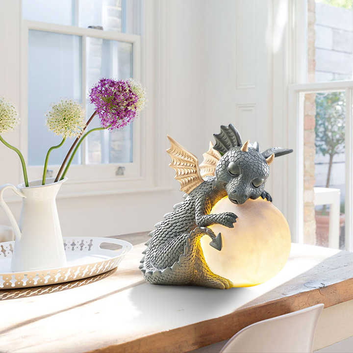 Trädgårdsstaty - Draconis - Solar Lighting - Resin Dragon Staty lampa