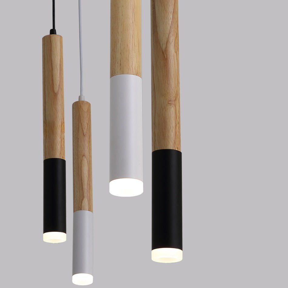 Lampada a sospensione LED in legno