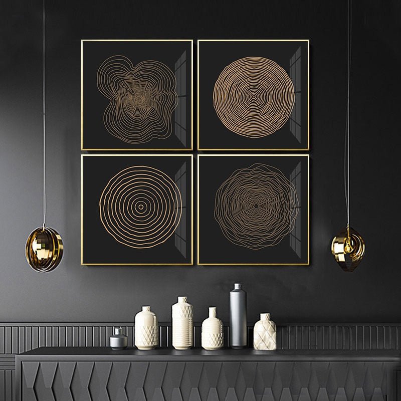 Abstract Noords Gouden Canvas