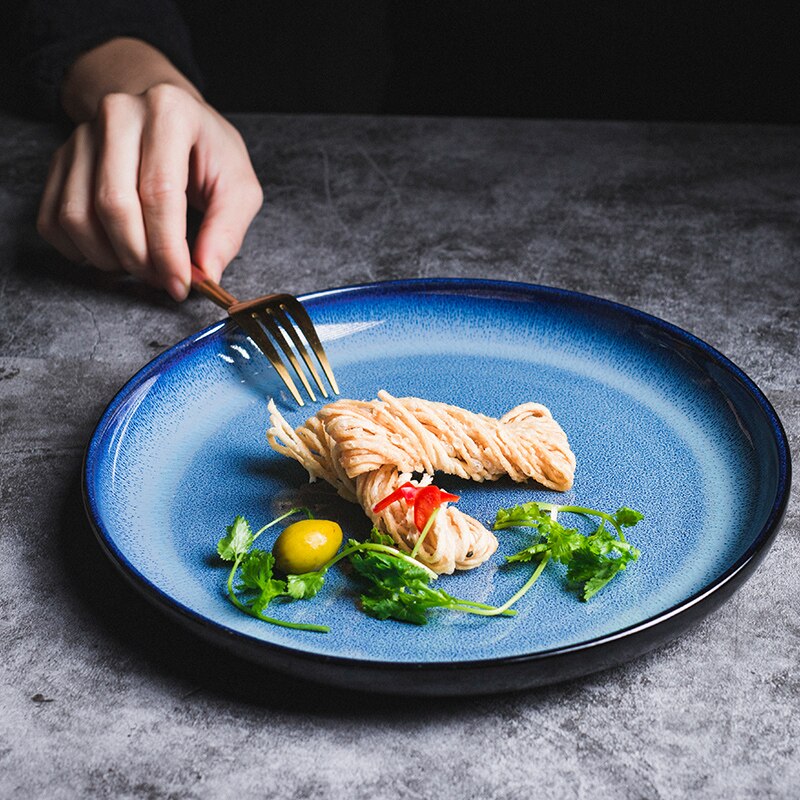 Platos para la cena en azul profundo "Oceano"