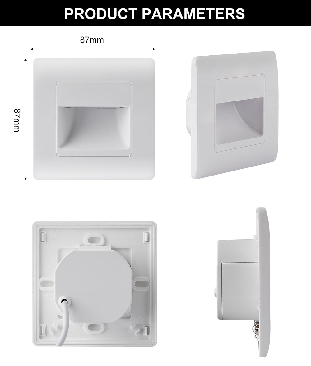 EB Brone - Luce Scale a Led 4 Colori Sensore PIR da Incasso