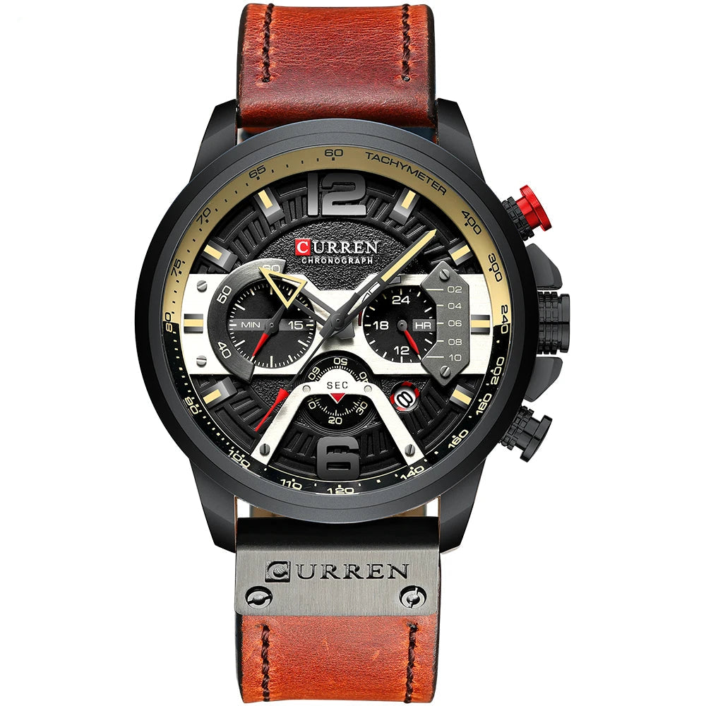 Axel ChronoSport by CURREN – Luxury Military Leather Watch for Men