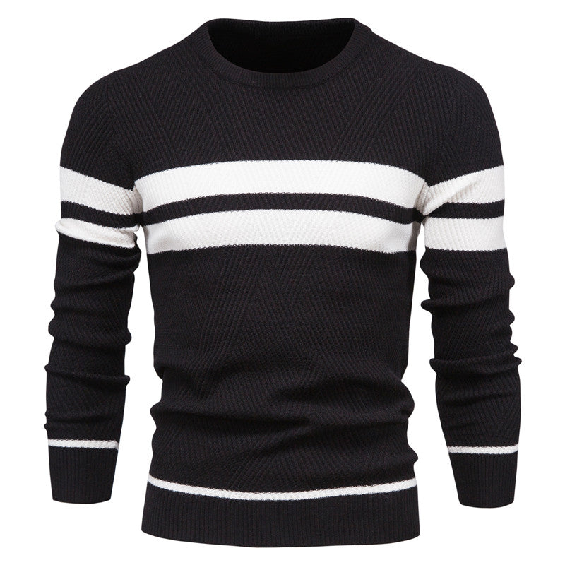 Pull à col rond pour hommes, manches longues, coupe cintrée, nouvelle collection automne