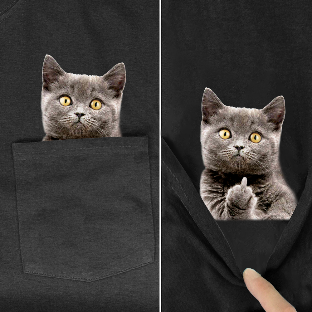 Surprise Pocket Cat T-shirt 1