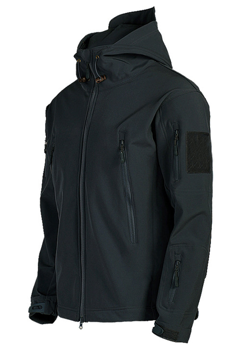 Veste Soft Shell - Manteau bombardier à capuche imperméable et coupe-vent tactique pour hommes