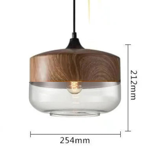 Jevaglo™ | Luxe hanglamp van glas en hout