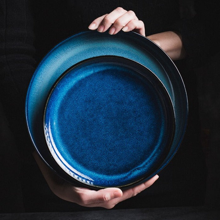 Assiettes à dîner bleu foncé « Oceano »