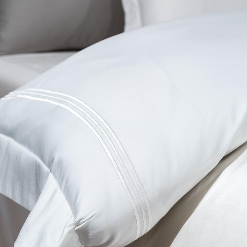 Miriam Three-Line Embroidered Egyptian Cotton Duvet Cover Set