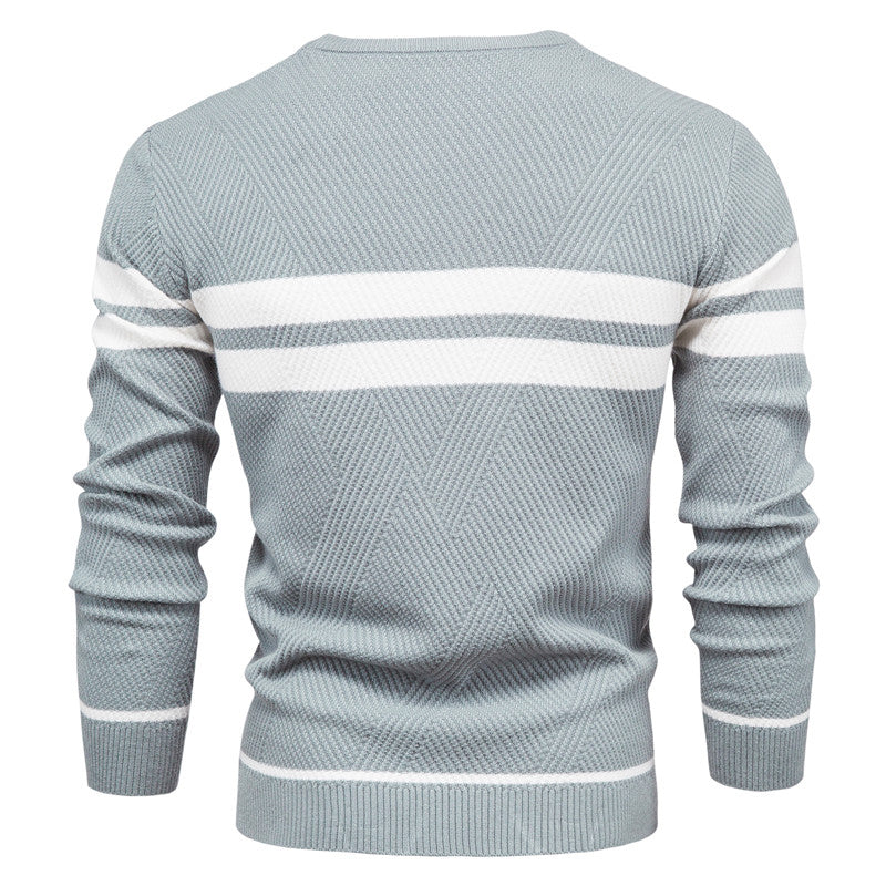 Pull à col rond pour hommes, manches longues, coupe cintrée, nouvelle collection automne