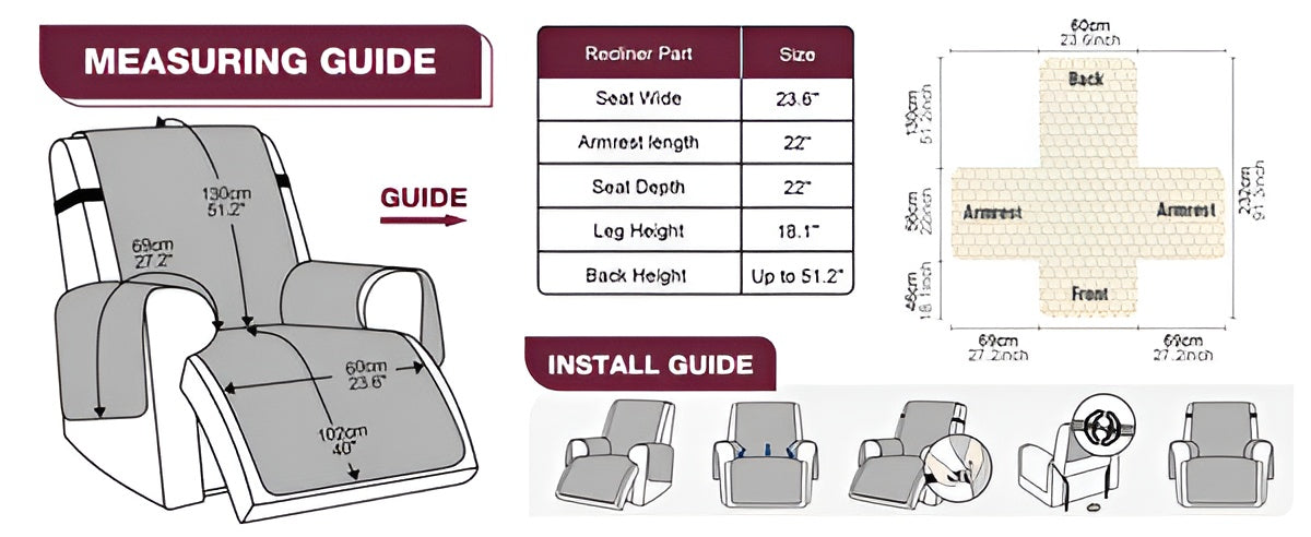 CozyShield - Geruite antislip hoes voor fauteuil voor rondom bescherming