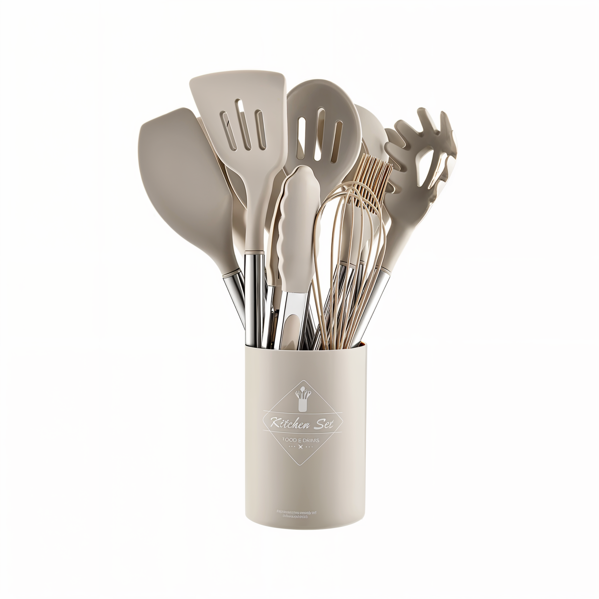 CuisineCraft 12-Piece Silicone Kitchen Utensil Set - Heat-Resistant, Stainless Steel Handles, Ergonomic Design