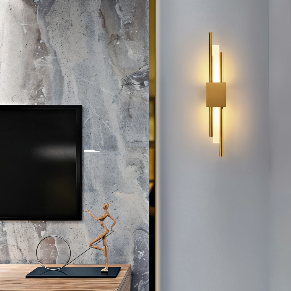 NobleGlow goudzwarte wandlamp - luxe lineair ontwerp, verstelbare warme/neutrale/koele verlichting