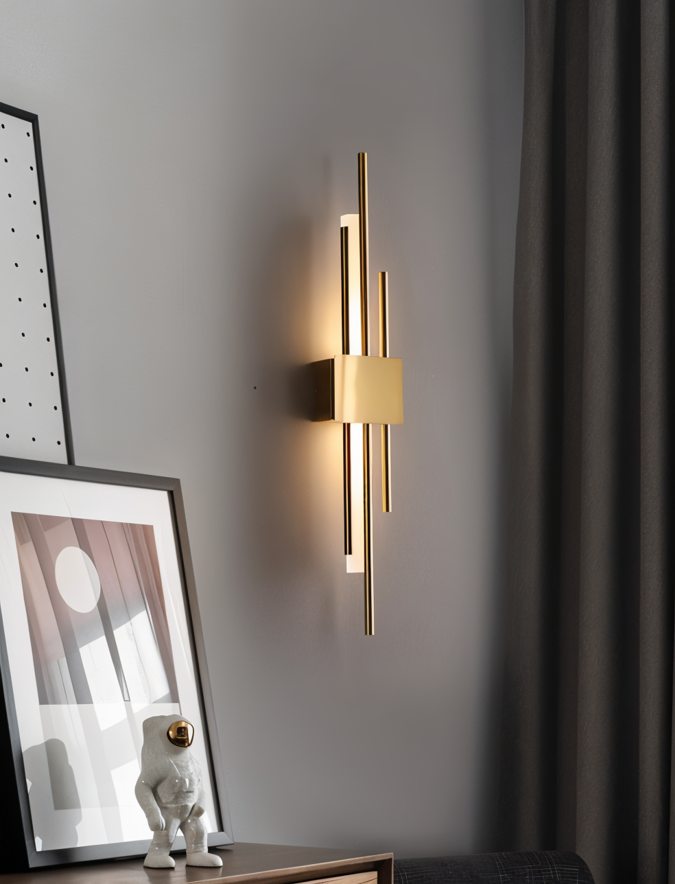 NobleGlow goudzwarte wandlamp - luxe lineair ontwerp, verstelbare warme/neutrale/koele verlichting