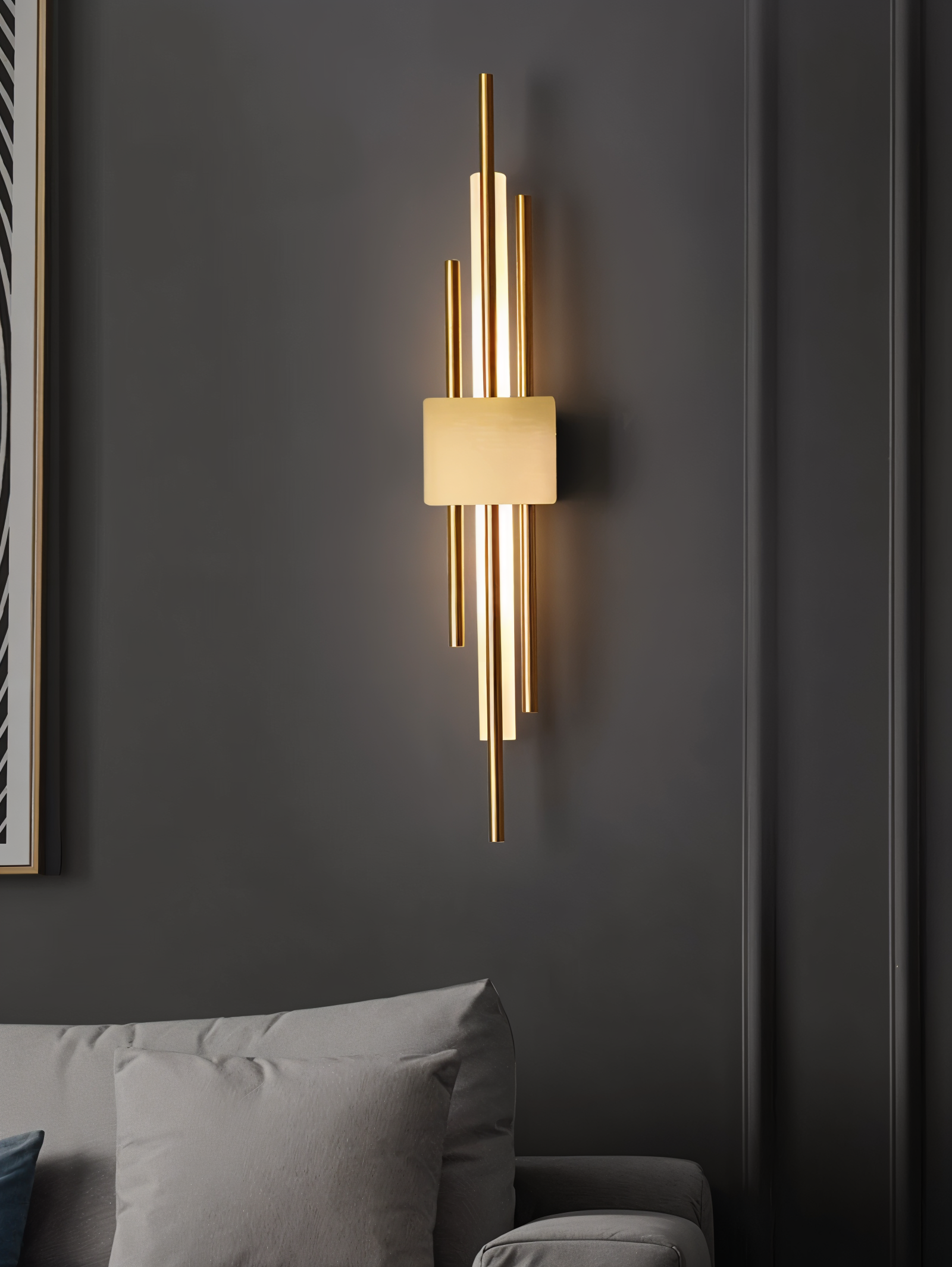 NobleGlow goudzwarte wandlamp - luxe lineair ontwerp, verstelbare warme/neutrale/koele verlichting