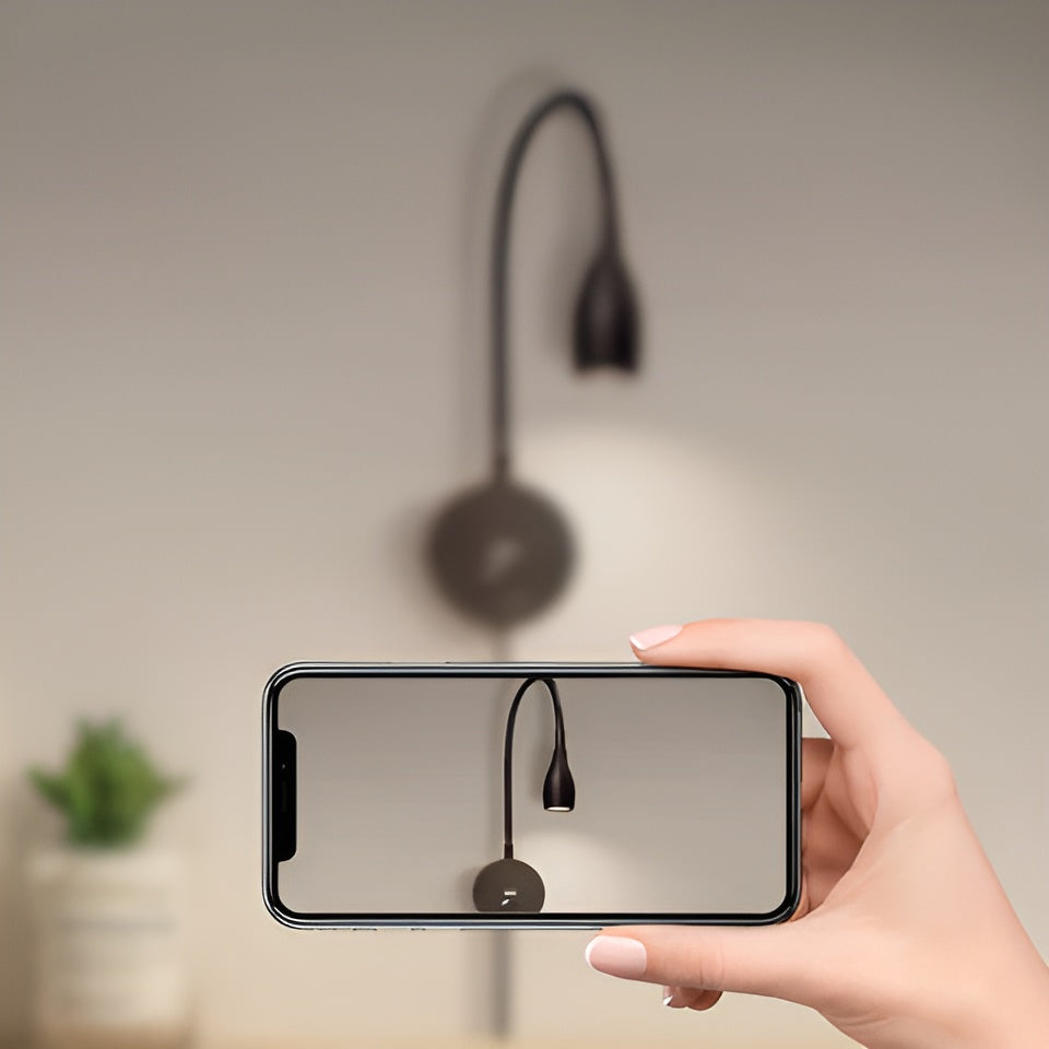 TouchGlow - 2-in-1-Gooseneck Wall Light with USB Charger for Cozy Reading Evenings