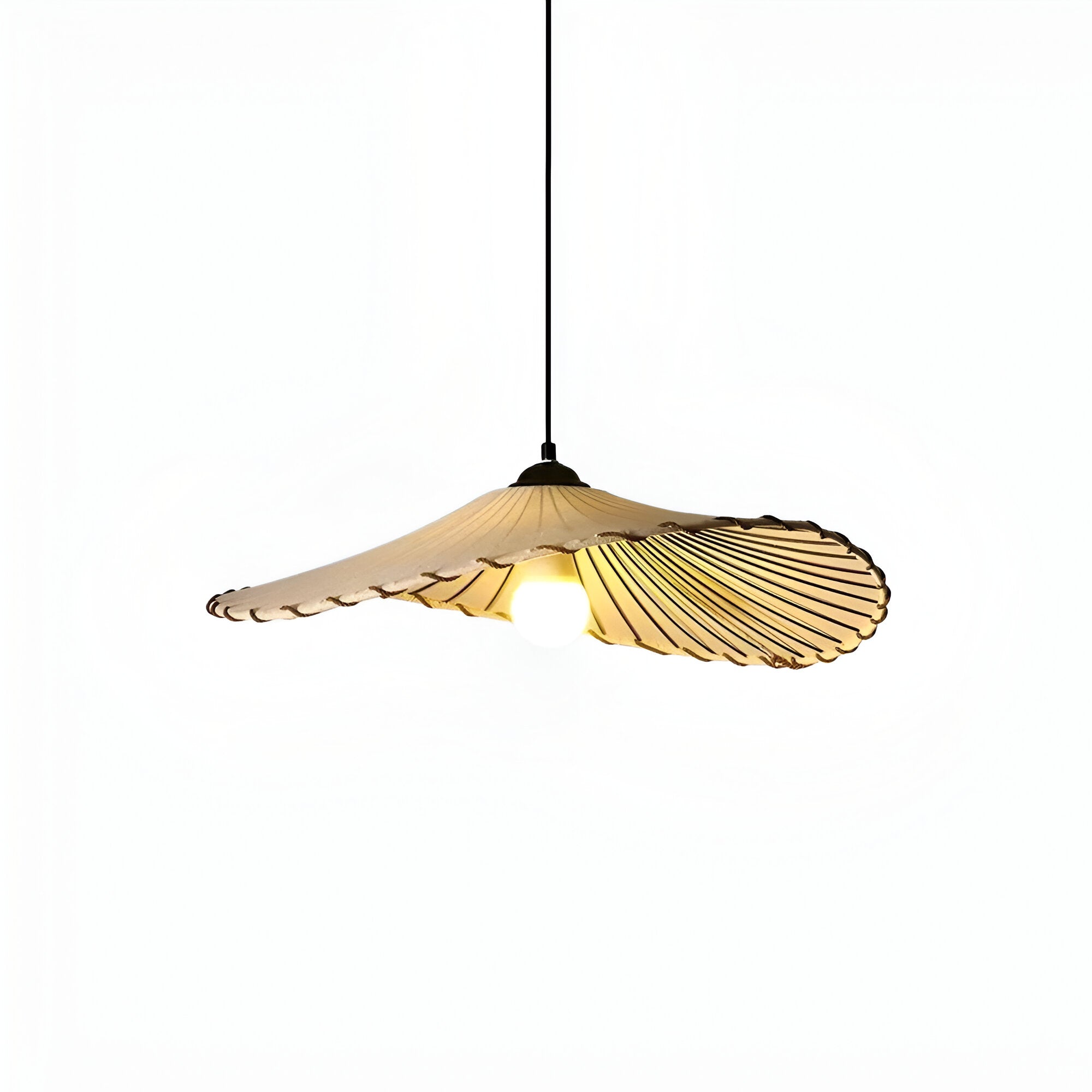 Umbri Dome Pendant Light - Lustre en tissu blanc - Lampe suspendue réglable