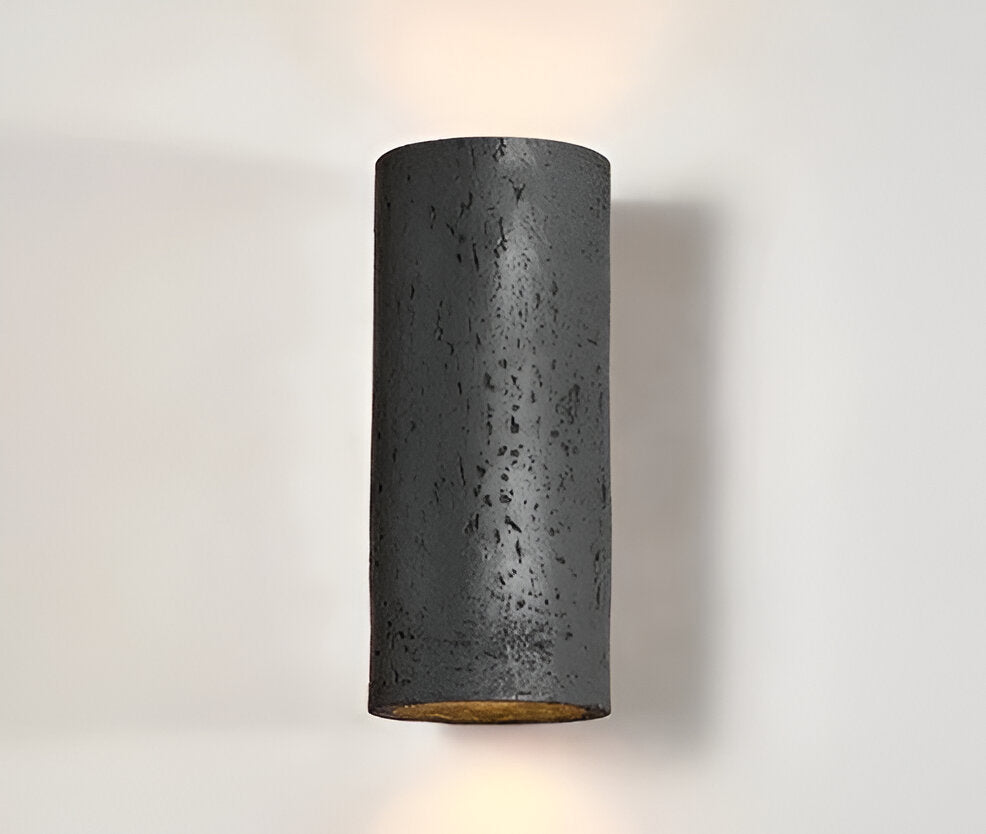 Sylinderrør vegglampe - Wabi-Sabi steinlampe | LED-spotlight med opp-og-ned-belysning