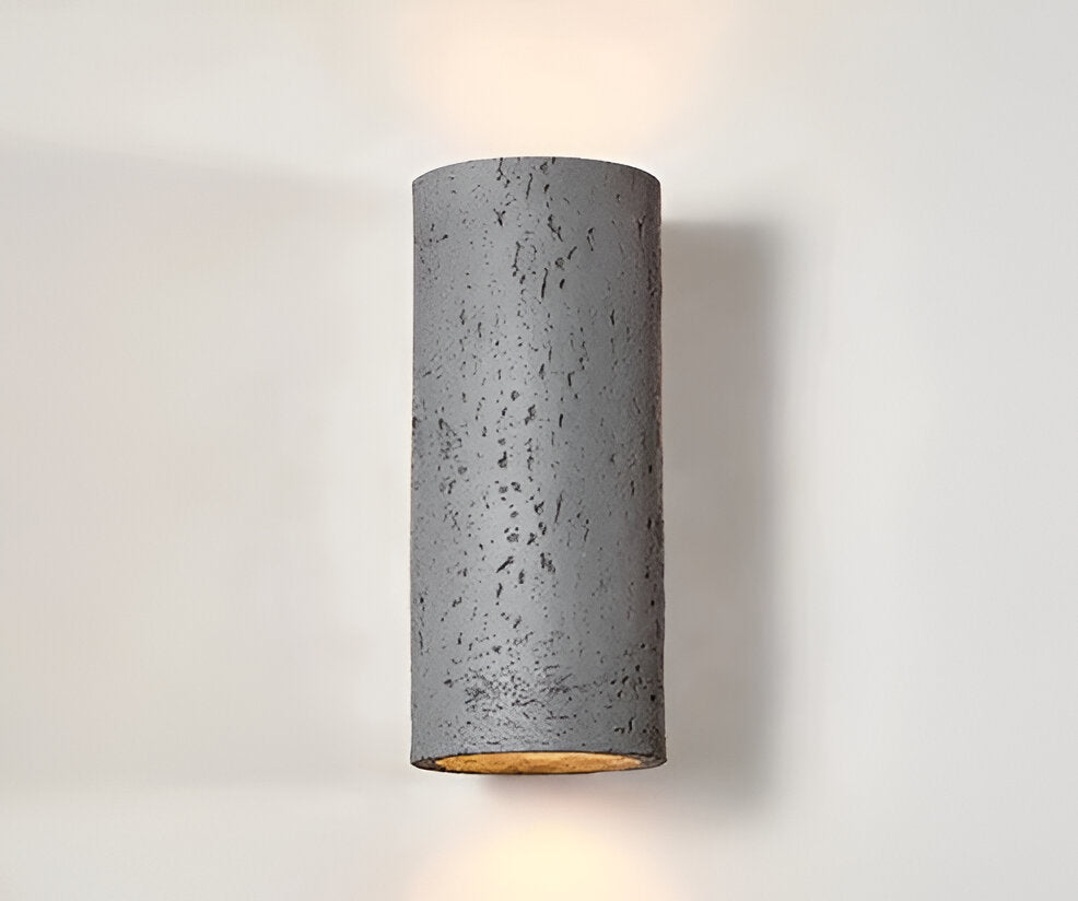 Sylinderrør vegglampe - Wabi-Sabi steinlampe | LED-spotlight med opp-og-ned-belysning