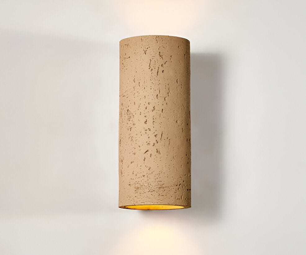 Sylinderrør vegglampe - Wabi-Sabi steinlampe | LED-spotlight med opp-og-ned-belysning