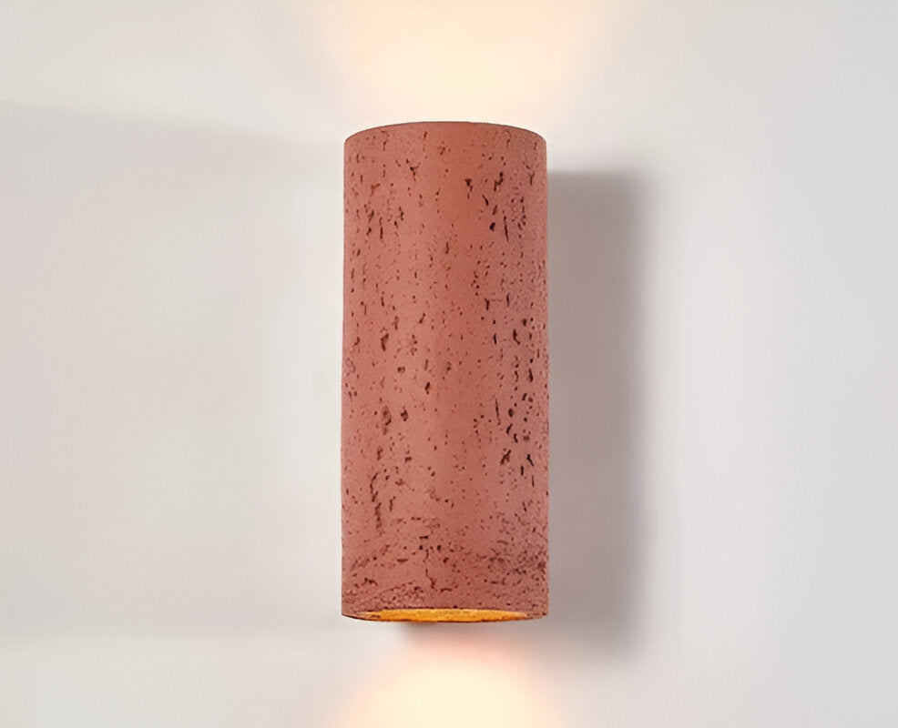 Sylinderrør vegglampe - Wabi-Sabi steinlampe | LED-spotlight med opp-og-ned-belysning