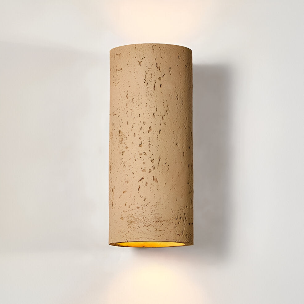 Sylinderrør vegglampe - Wabi-Sabi steinlampe | LED-spotlight med opp-og-ned-belysning