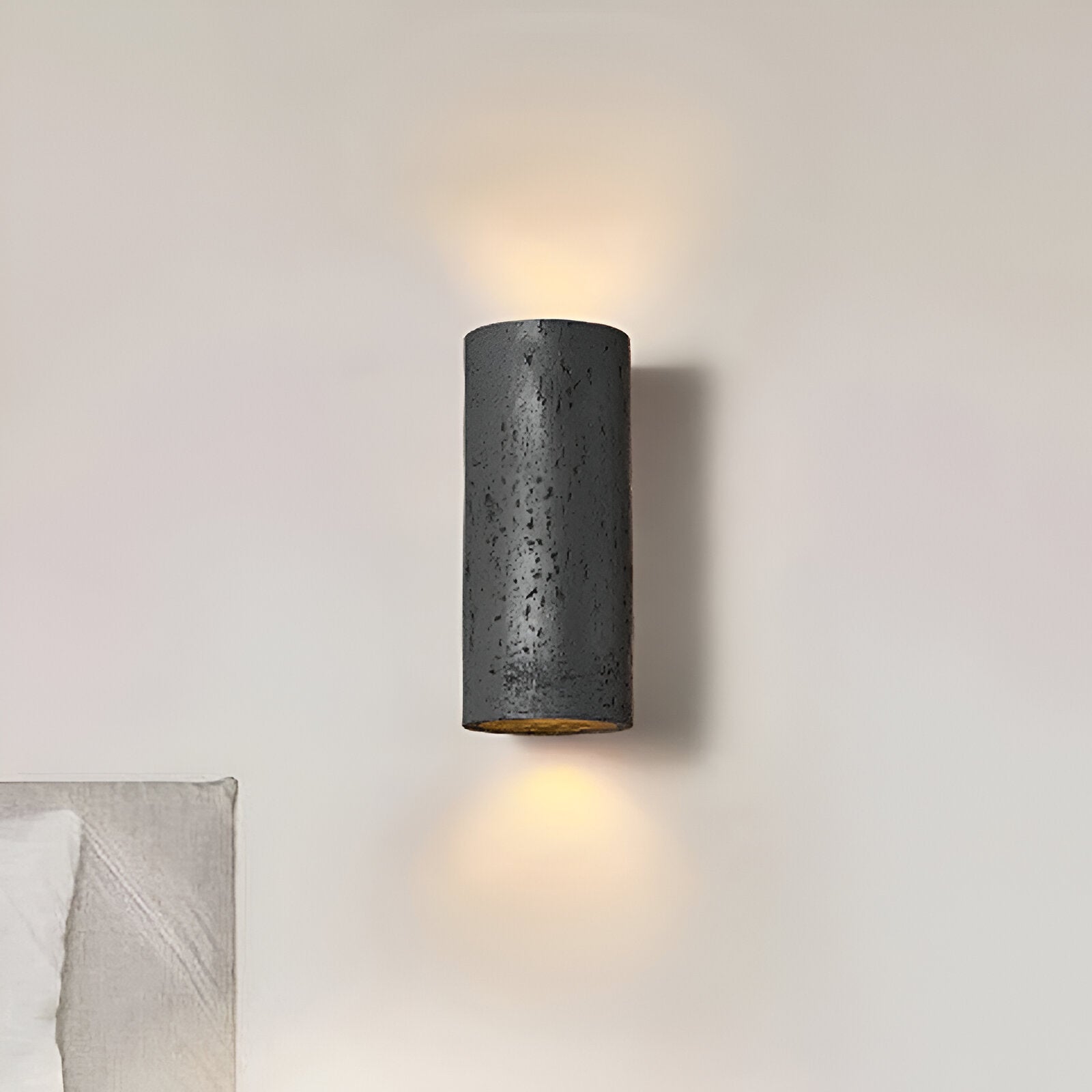 Sylinderrør vegglampe - Wabi-Sabi steinlampe | LED-spotlight med opp-og-ned-belysning