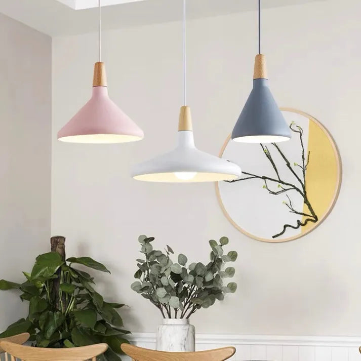 Macaron – Conische metalen hanglamp