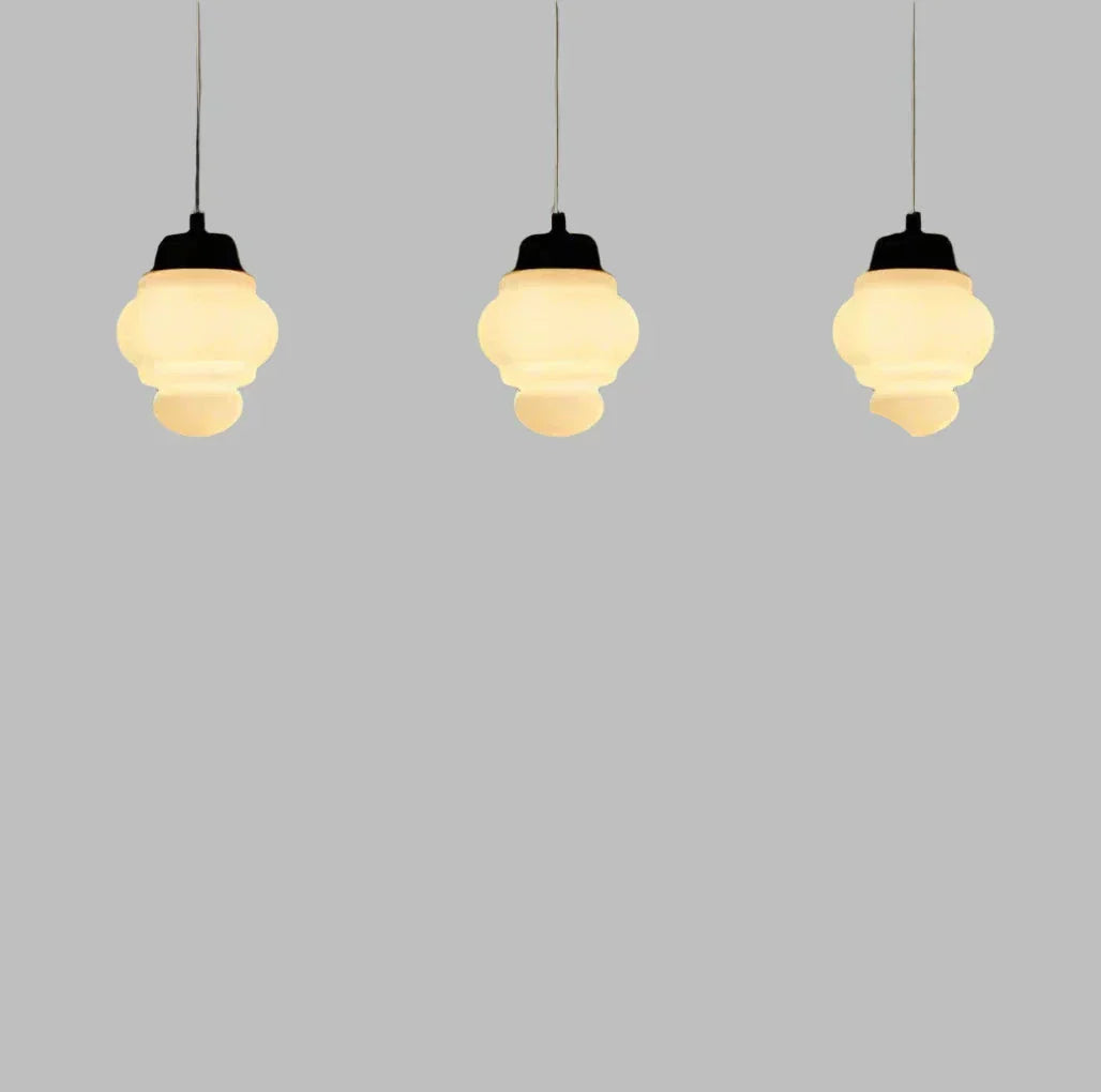 VintageGlow – Geometric Pendant Lamp in Matte Glass