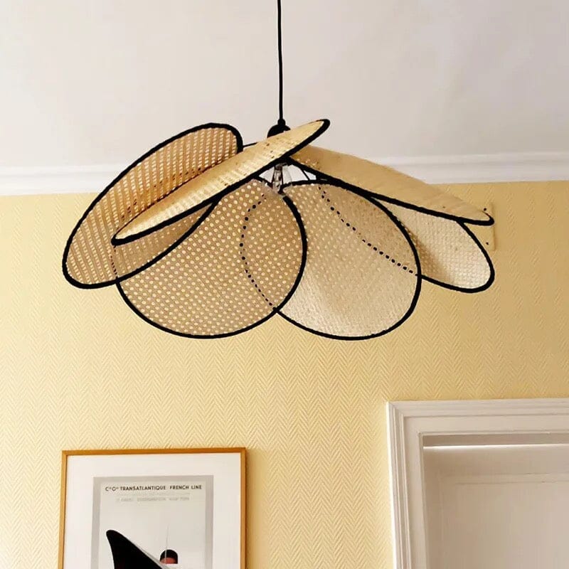 Lampadario in rattan Emily Leaf