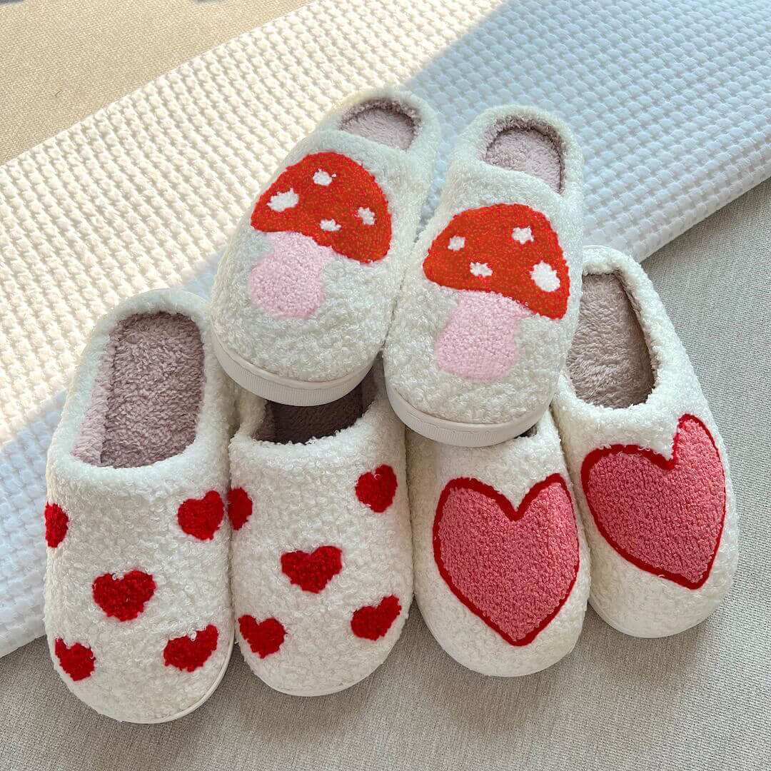 Pantuflas de peluche para enamorados