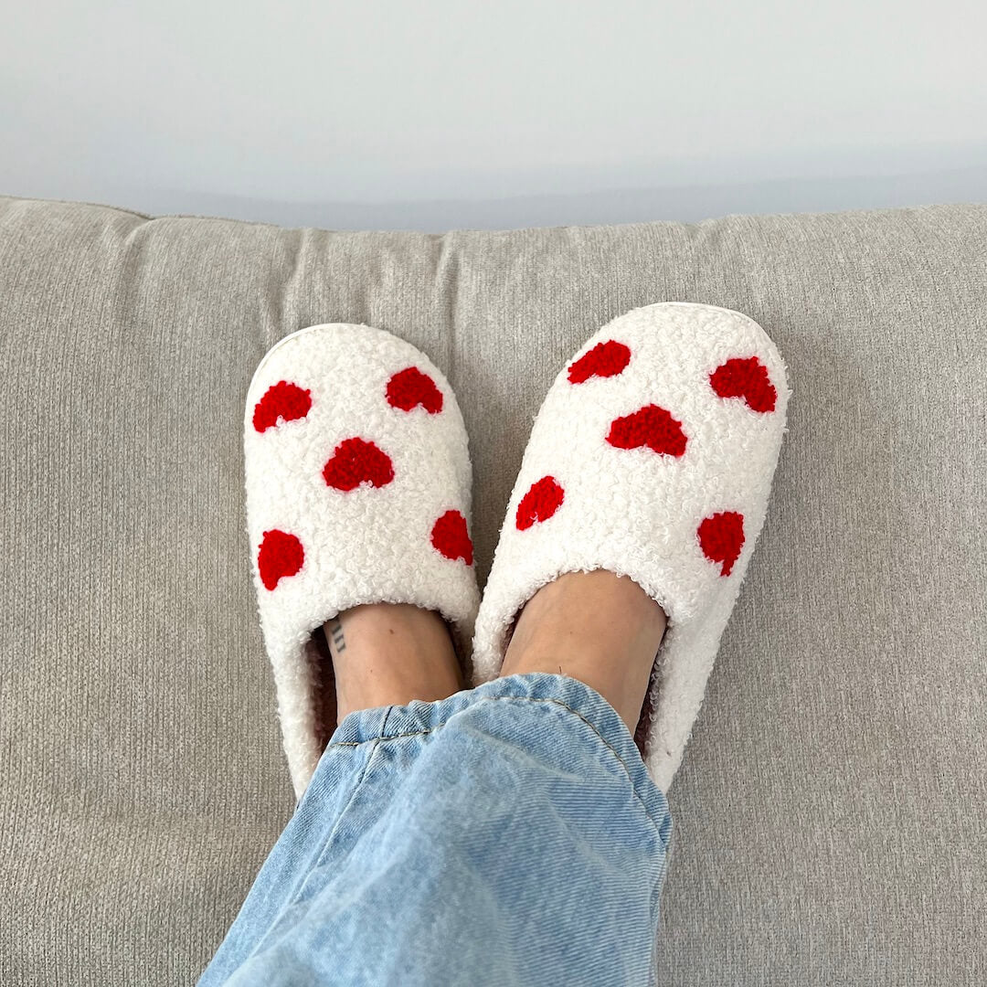 Pantuflas de peluche para enamorados