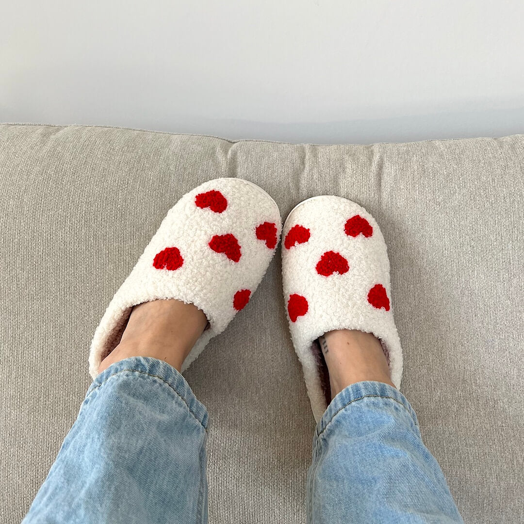 Pantuflas de peluche para enamorados