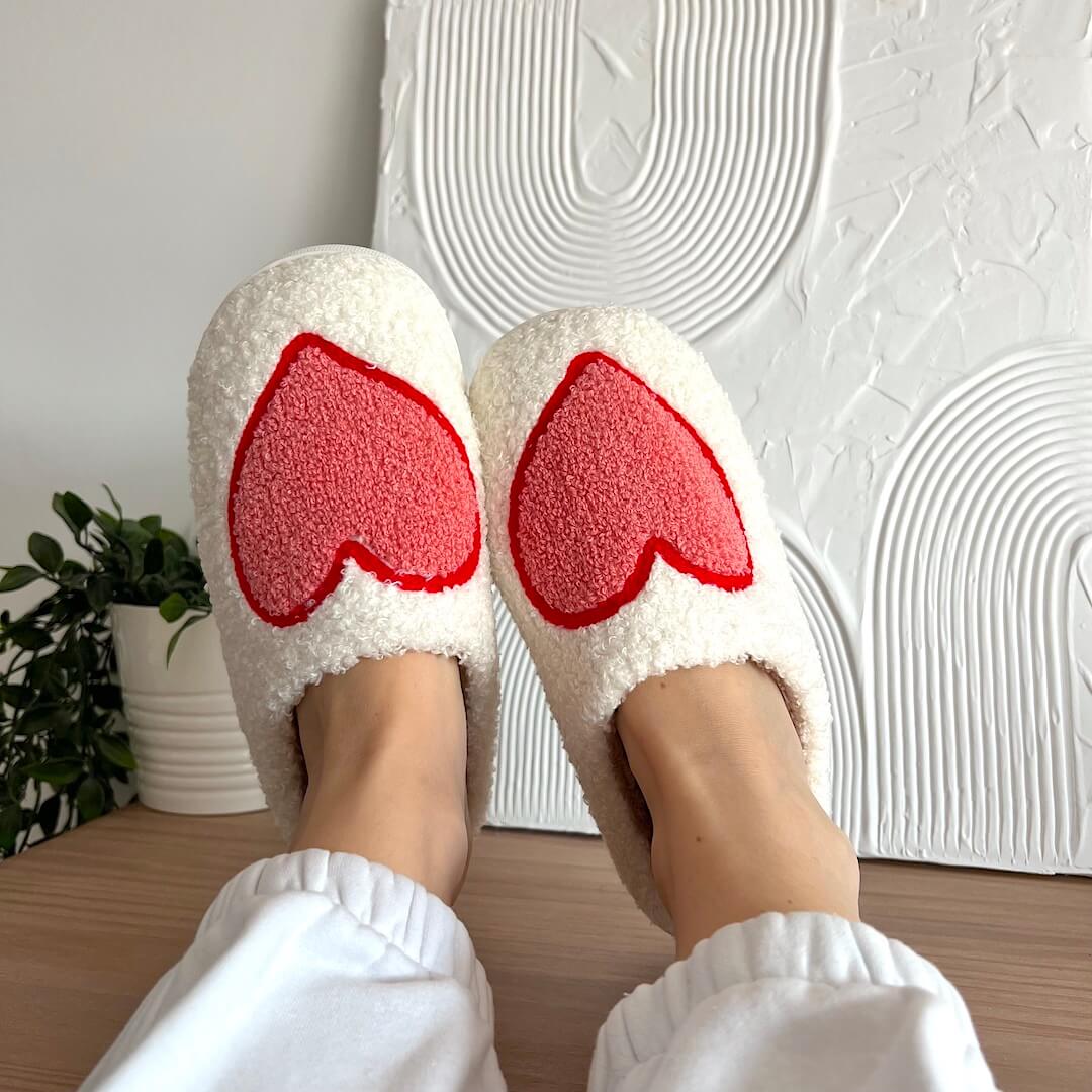 Pantuflas de peluche para enamorados