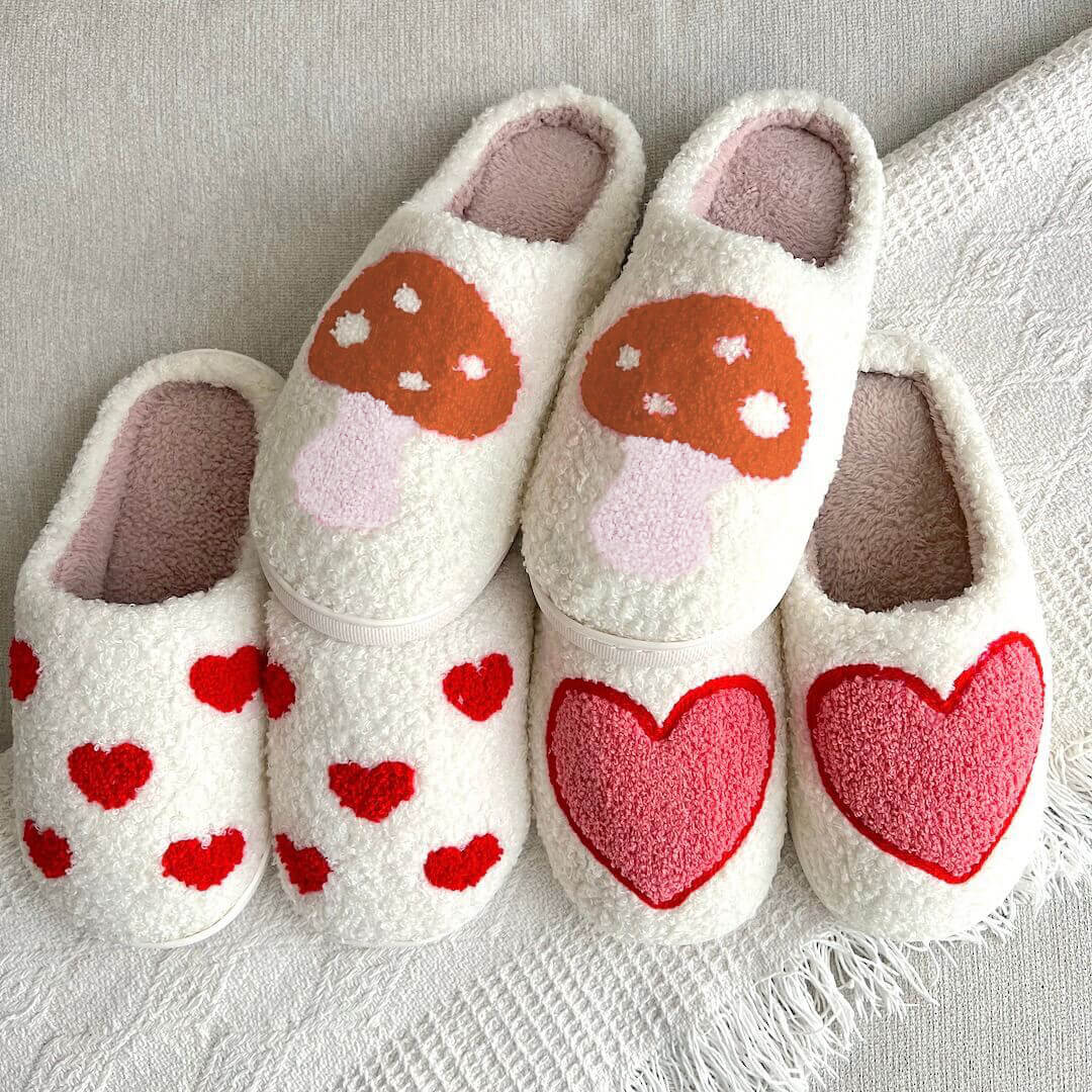 Pantuflas de peluche para enamorados