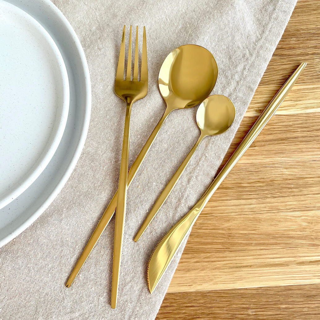 Minimalist Golden Flatware Set