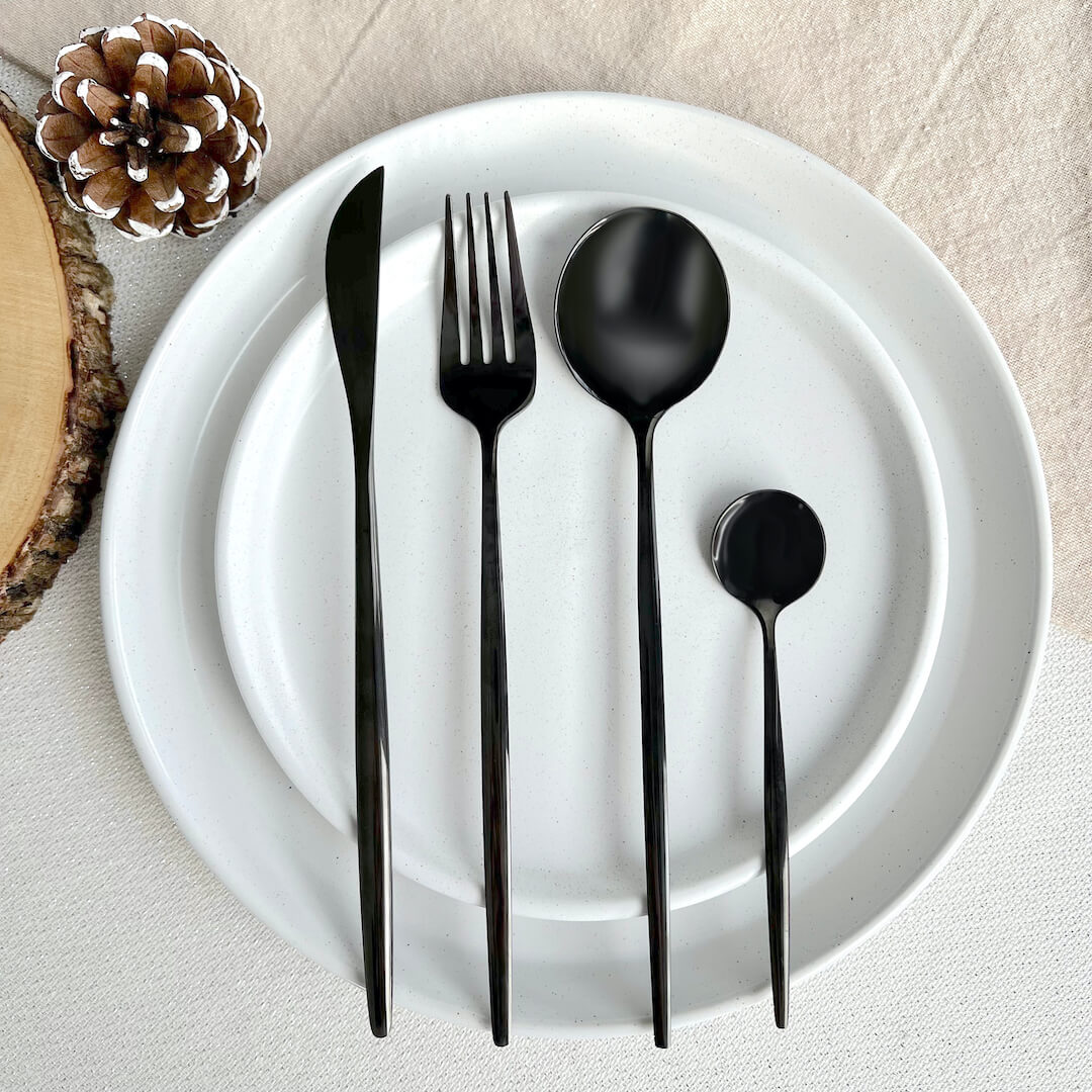 Modern Black Flatware Set