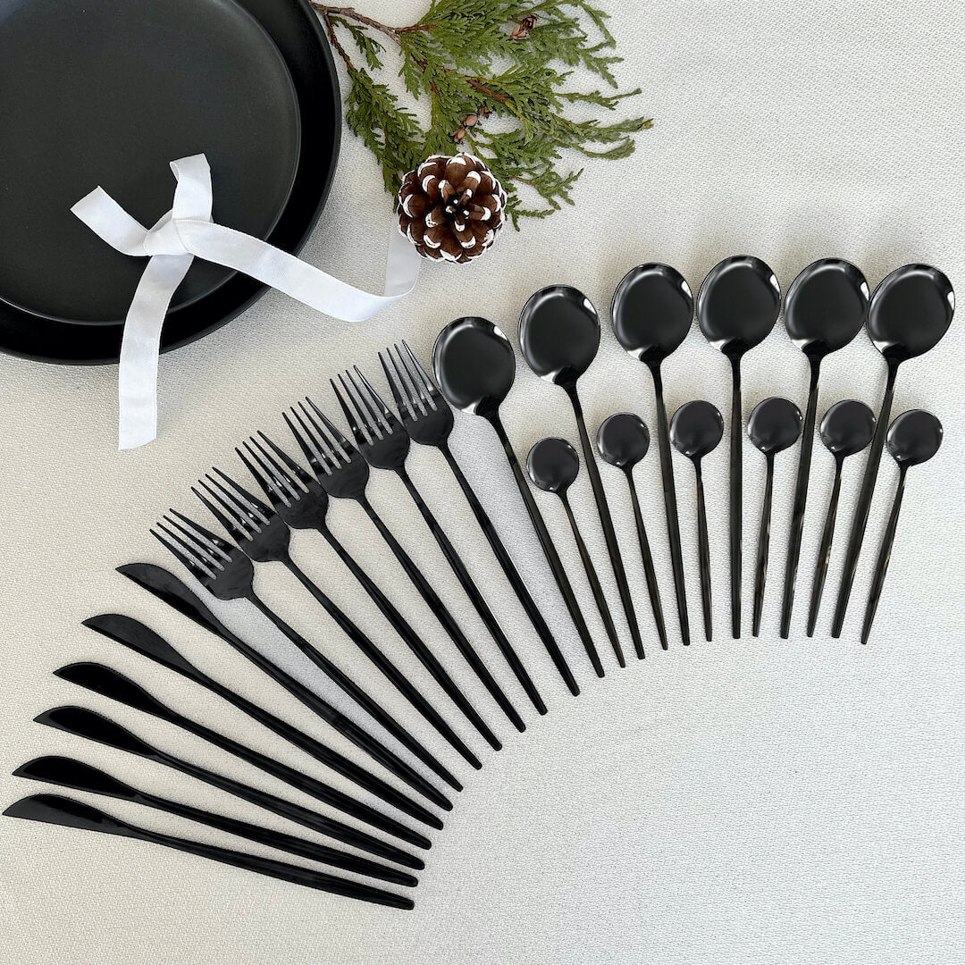 Modern Black Flatware Set