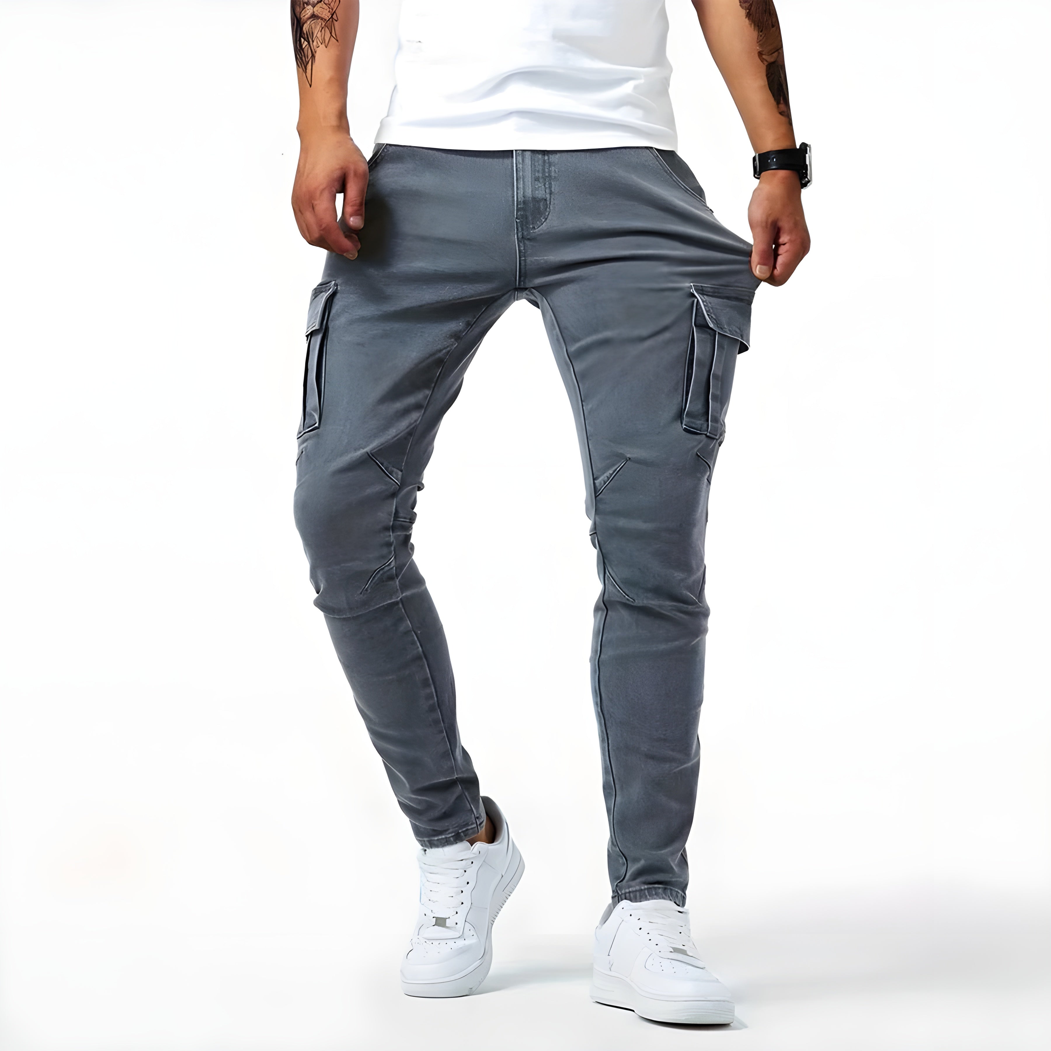 Samuël™ | Stretch denim cargobroek