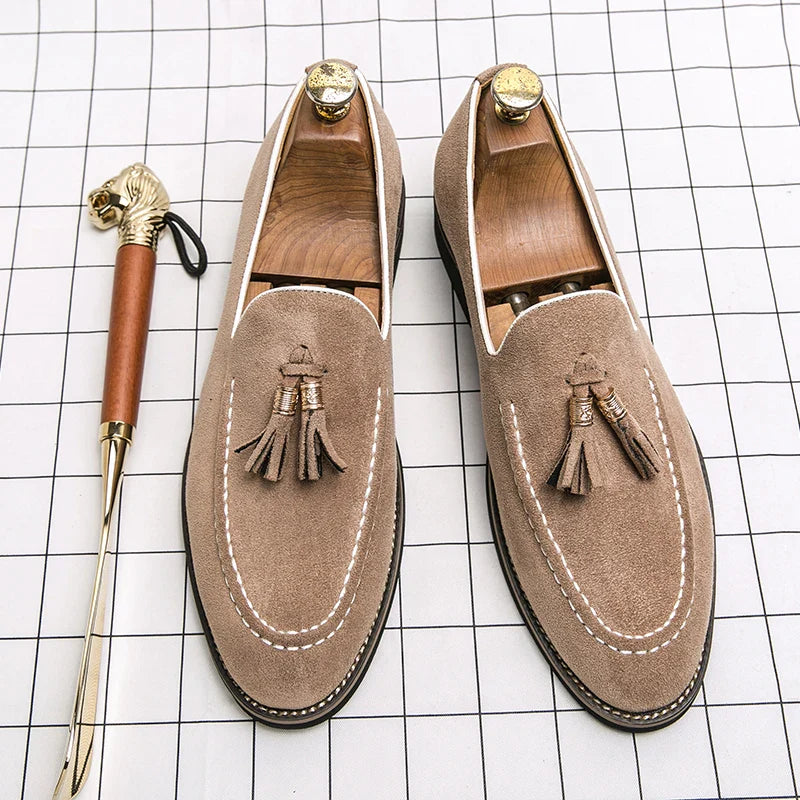 Mocassins pour hommes en cuir suédé italien