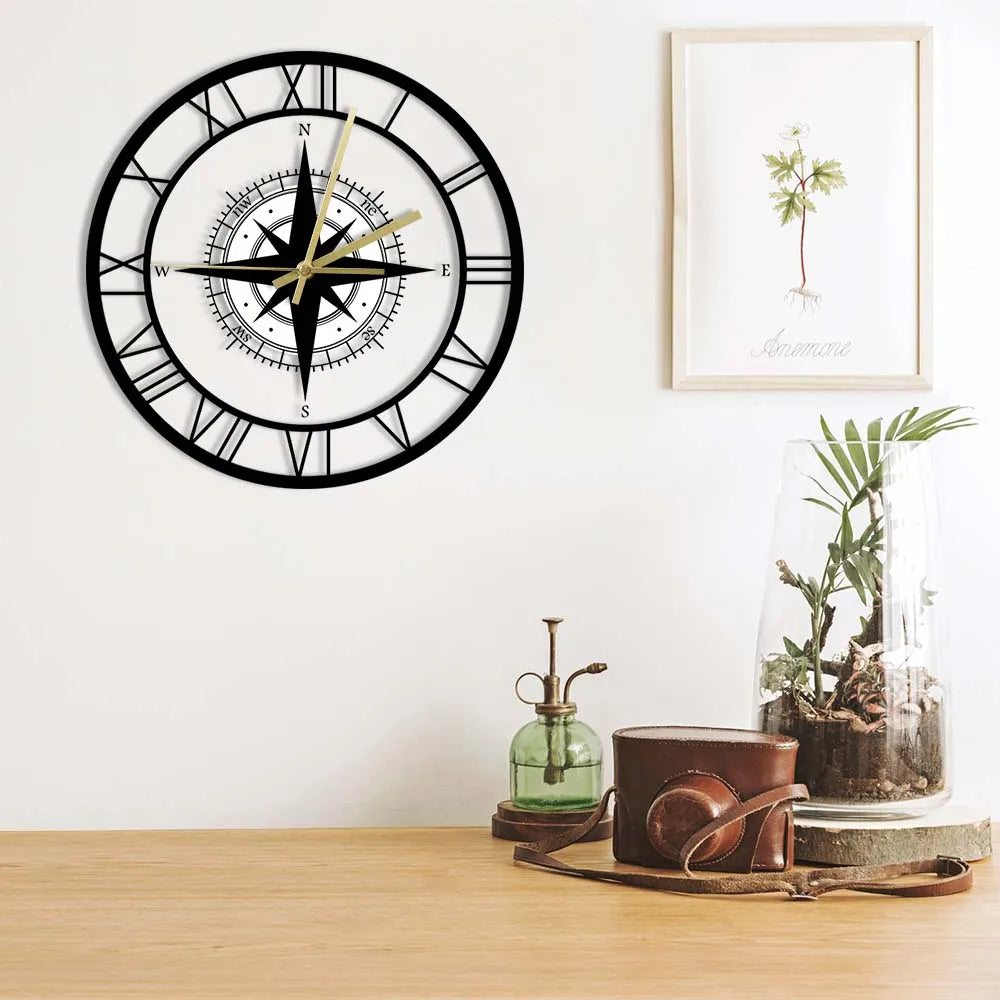 DirectionalChart - Reloj de pared con brújula náutica