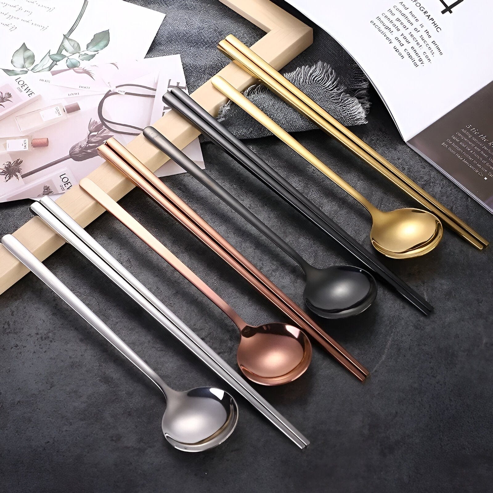 Chopsticks Spoon Cutlery Set