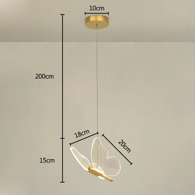 FlutterGlow - Lampada a sospensione a farfalla a LED