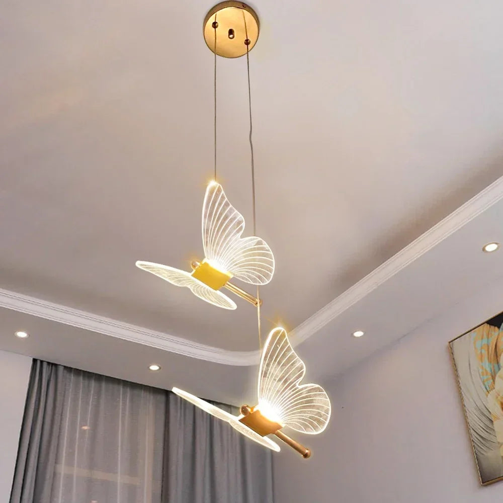 FlutterGlow - Lampada a sospensione a farfalla a LED