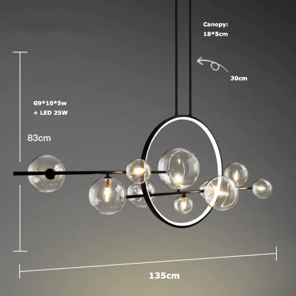 Nordischer Kronleuchter mit Glasblasen