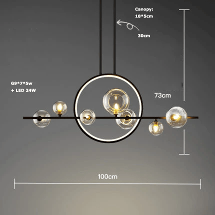 Nordischer Kronleuchter mit Glasblasen