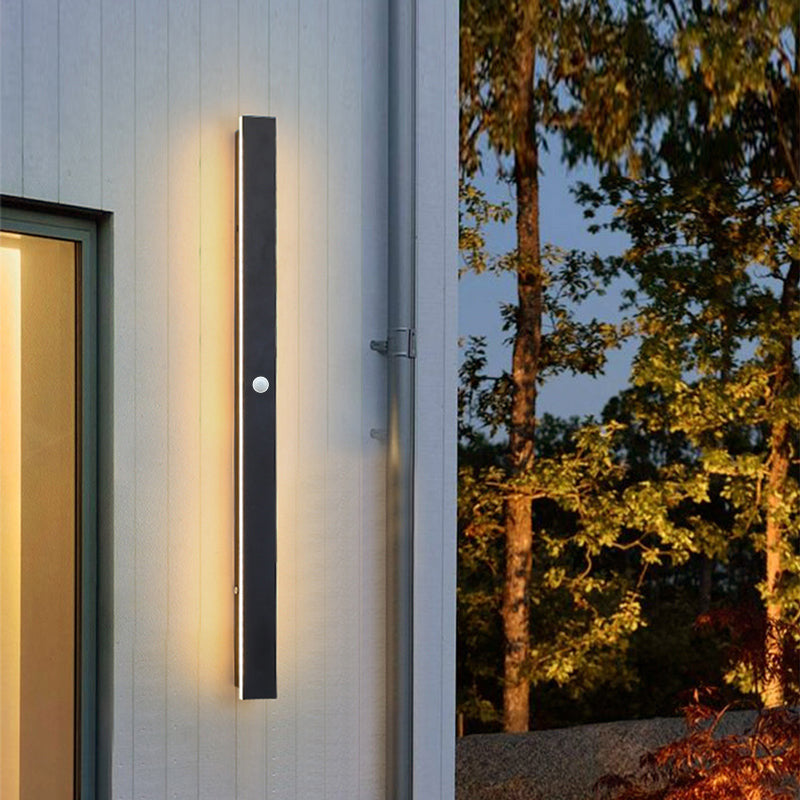 Lámparas de pared LED de diseño moderno Edge de metal negro para jardín y pasillo