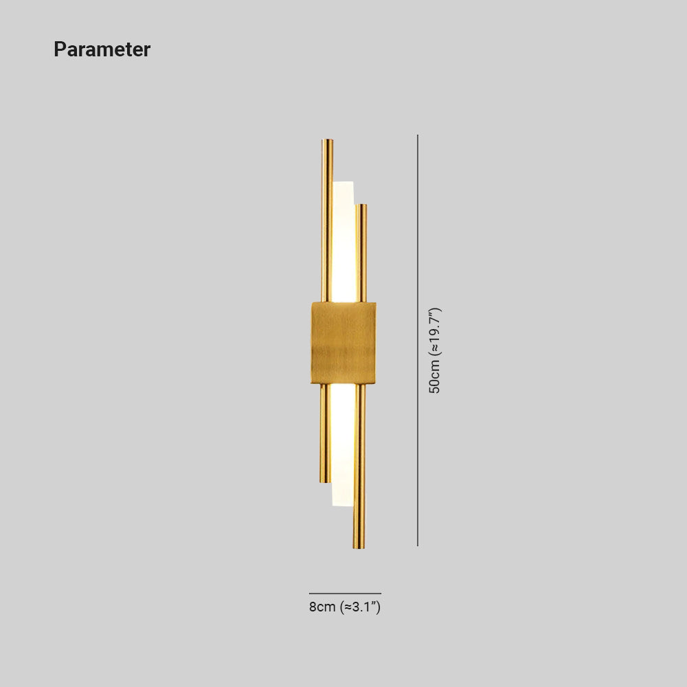 LuminArt - Snygg svart/guld LED-vägglampa för sovrum