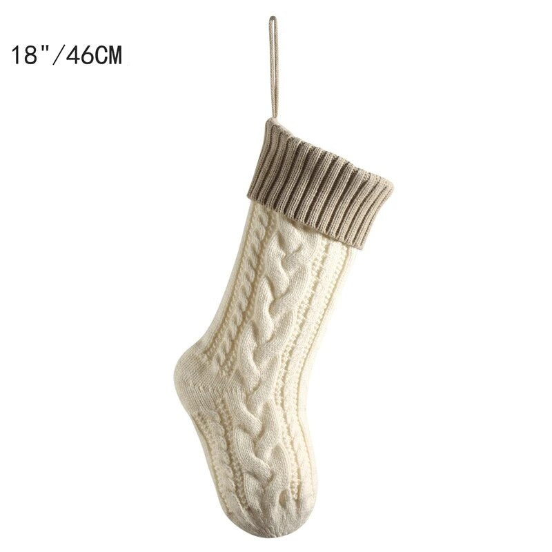 Large Cable Knitted Christmas Stocking - 13 Colours