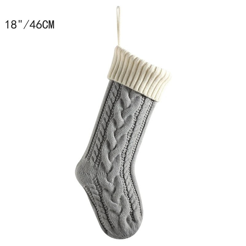 Large Cable Knitted Christmas Stocking - 13 Colours